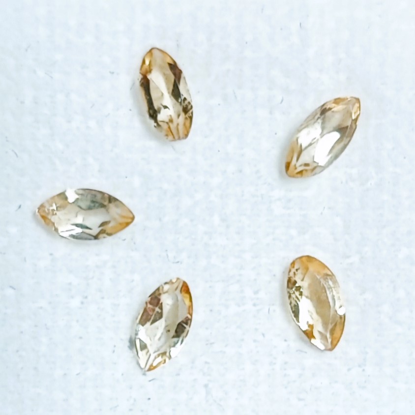 LOT DE 5 CITRINES MARQUISE 6X3 MM
